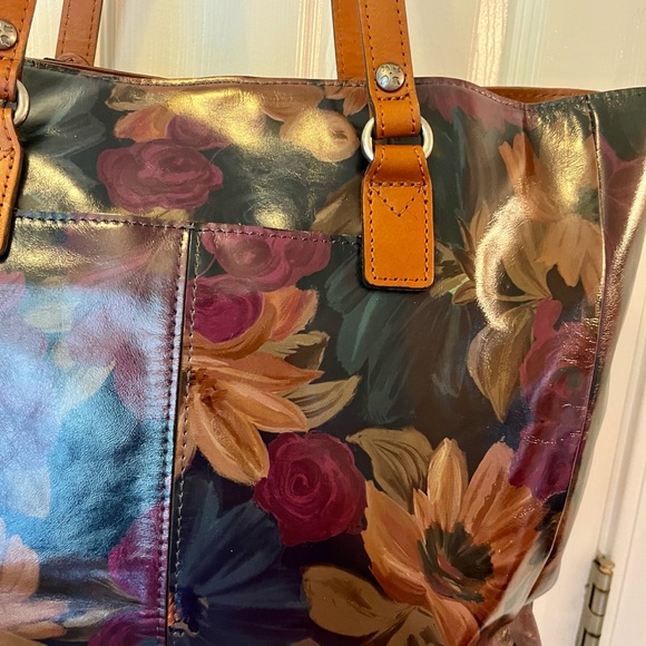 NWT~*RARE* NASH “Peruvian Painting” Solaro Satchel/Italian LEATHER/Floral Design - Picture 6 of 16